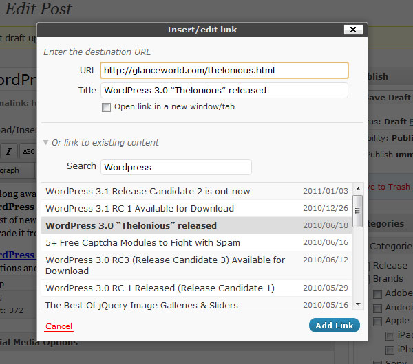 WordPress Internal Linking