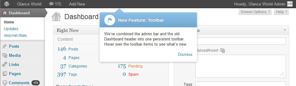 WordPress 3.3 Tooltip