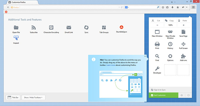 Firefox 29 Customization Preview