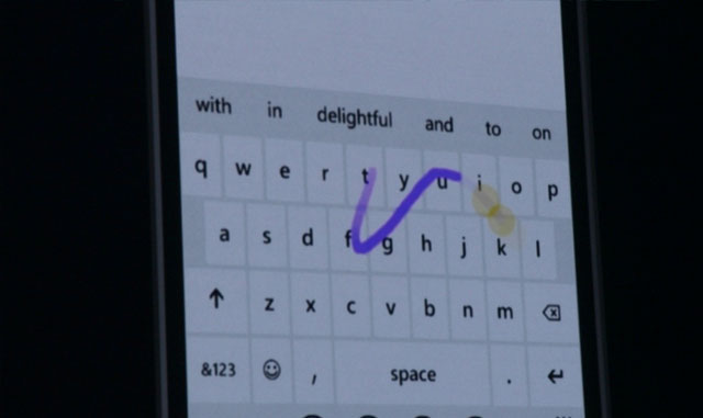 Windows Phone 8.1 Swipe Keyboard