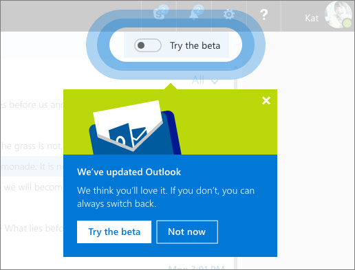 Outlook.com Try the Beta